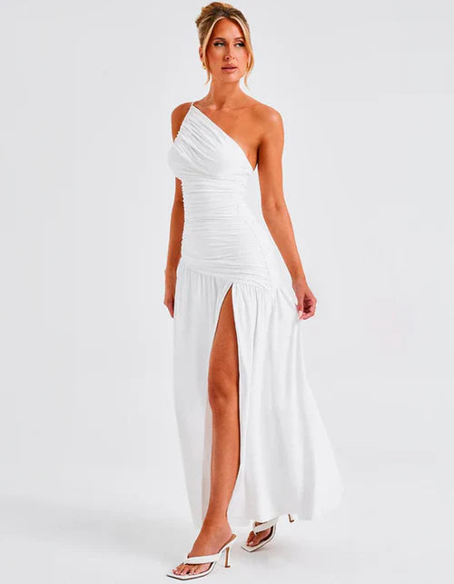 Vestido Longo Com Fenda Aurora - 60% OFF
