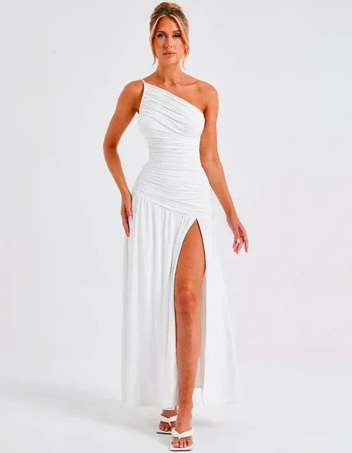Vestido Longo Com Fenda Aurora - 60% OFF