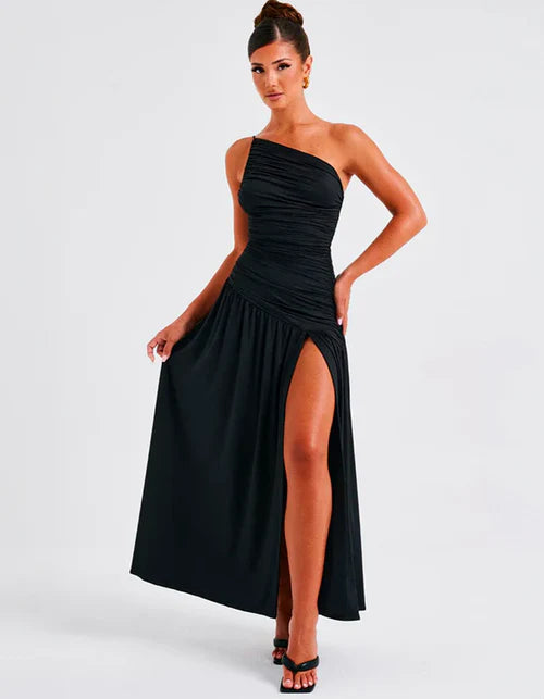 Vestido Longo Com Fenda Aurora - 60% OFF