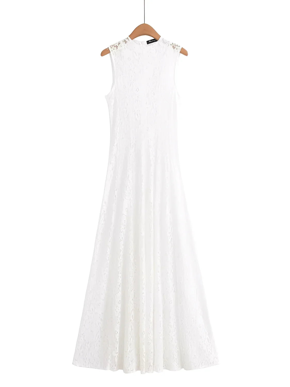 Vestido Midi em Renda Texturizada com Flores Acinturado – Carla