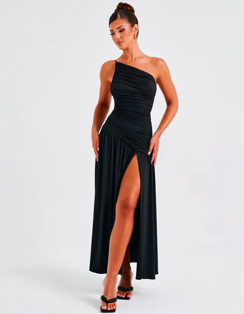 Vestido Longo Com Fenda Aurora - 60% OFF
