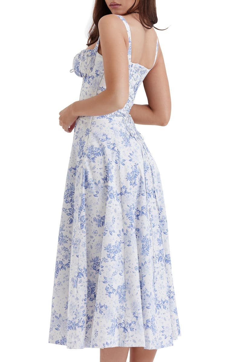 Vestido Floral Modelador com Corpete e Recorte na Cintura